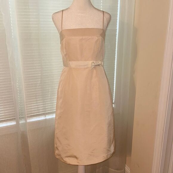 J. Crew Dresses & Skirts - J. Crew 4 Emma Faille Cream Ivory 💯 Silk Formal Sleeveless Dress